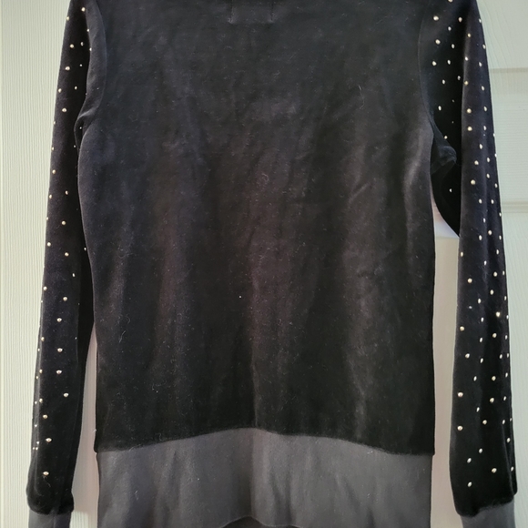 Juicy Couture Black Velour vintage Y2k Stud Sweatshirt size Medium - Picture 2 of 6